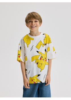 Reserved - Bawełniany t-shirt Pokemon - złamana biel ze sklepu Reserved w kategorii T-shirty chłopięce - zdjęcie 183637198