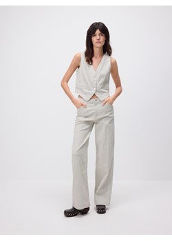 Reserved - Jeansy wide leg w paski - biały ze sklepu Reserved w kategorii Jeansy damskie - zdjęcie 183637438