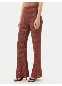 TWINSET Spodnie dzianinowe 251TT3196 Brązowy Wide Leg ze sklepu MODIVO w kategorii Spodnie damskie - zdjęcie 183639576