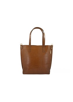 Duża torebka damska shopper - Brązowa jasna ze sklepu butyolivier w kategorii Torby Shopper bag - zdjęcie 183641596