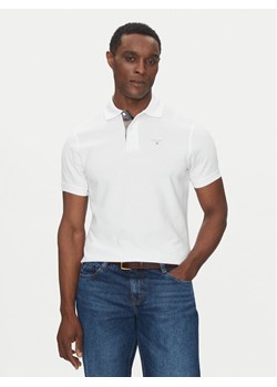 Barbour Polo Tartan MML0012WH11 Biały Tailored Fit ze sklepu MODIVO w kategorii T-shirty męskie - zdjęcie 183645386