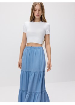 Reserved - Spódnica maxi z lyocellu - niebieski ze sklepu Reserved w kategorii Spódnice - zdjęcie 183646207