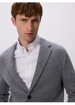 Reserved - Dzianinowa marynarka slim fit - granatowy ze sklepu Reserved w kategorii Marynarki męskie - zdjęcie 183646267