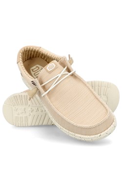 Lekkie mokasyny męskie - HEY DUDE WALLY STRETCH SOX BEŻOWE ze sklepu Tymoteo.pl - sklep obuwniczy w kategorii Trampki męskie - zdjęcie 183648677