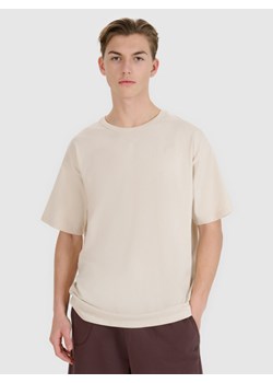 T-shirt oversize uniseks 4F 4FWSS25TTSHU1972 - beżowy ze sklepu Sportstylestory.com w kategorii T-shirty męskie - zdjęcie 183651006
