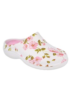 Befado obuwie damskie - flower 1 white / pink 154D101 białe różowe ze sklepu ButyModne.pl w kategorii Klapki damskie - zdjęcie 183651818