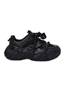 Inna Sneakersy Damskie Z Podwójnym Sznurowaniem Czarne ze sklepu ButyModne.pl w kategorii Buty sportowe damskie - zdjęcie 183651867