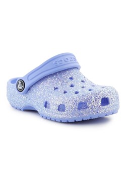 Klapki Crocs Classic Glitter Clog T 206992-5Q6 niebieskie ze sklepu ButyModne.pl w kategorii Klapki dziecięce - zdjęcie 183651885