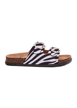 Inna Klapki Damskie Z Klamrami Zebra białe ze sklepu ButyModne.pl w kategorii Klapki damskie - zdjęcie 183651909