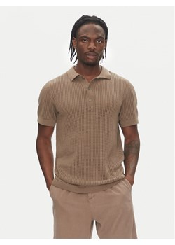 Lindbergh Polo 30-804126 Beżowy Relaxed Fit ze sklepu MODIVO w kategorii T-shirty męskie - zdjęcie 183652378