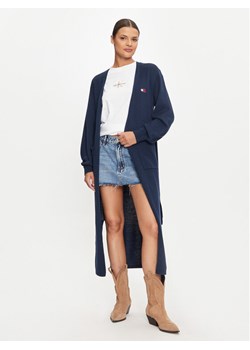 Tommy Jeans Kardigan DW0DW18691 Granatowy Loose Fit ze sklepu MODIVO w kategorii Swetry damskie - zdjęcie 183652536