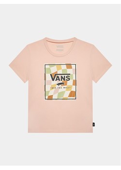 Vans T-Shirt Checker Box Crew VN000795 Różowy Regular Fit ze sklepu MODIVO w kategorii Bluzki dziewczęce - zdjęcie 183652607