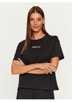 United Colors Of Benetton Koszulka piżamowa 30963M04R Czarny Regular Fit ze sklepu MODIVO w kategorii Piżamy damskie - zdjęcie 183653036