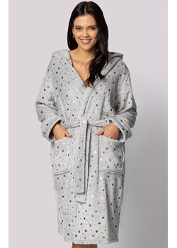 Envie szlafrok damski z kapturem plus size Star, Kolor jasnoszary, Rozmiar 4XL/5XL, Envie ze sklepu Intymna w kategorii Szlafroki damskie - zdjęcie 183658475