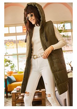 Olalook Kamizelka pikowana w kolorze khaki - id: 17000134 - marki Olalook - 183658667 Olalook Kamizelka pikowana w kolorze khaki ze sklepu Limango Polska w kategorii Kamizelki damskie - zdjęcie 183658667