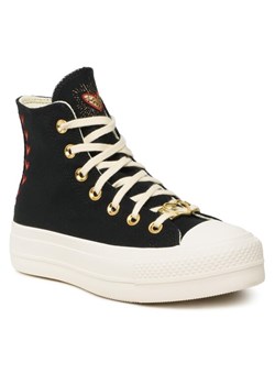 Trampki Converse Ctas Lift Hi A05138C Czarny ze sklepu eobuwie.pl w kategorii Trampki damskie - zdjęcie 183658899