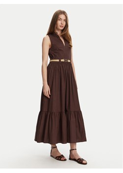 TWINSET Sukienka codzienna 251TT2101 Brązowy Regular Fit ze sklepu MODIVO w kategorii Sukienki - zdjęcie 183660098