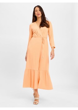 HUGO Damska sukienka kopertowa - Karilana Kobiety morelowy wypukły wzór tkaniny ze sklepu vangraaf w kategorii Sukienki - zdjęcie 183661579