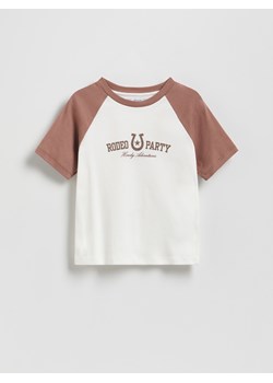 Reserved - T-shirt z napisem - wielobarwny ze sklepu Reserved w kategorii Bluzki dziewczęce - zdjęcie 183662329