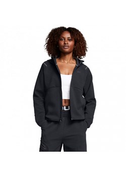 Damska bluza treningowa rozpinana z kapturem Under Armour Unstoppable Flc Txt Fz - czarna ze sklepu Sportstylestory.com w kategorii Bluzy damskie - zdjęcie 183665929