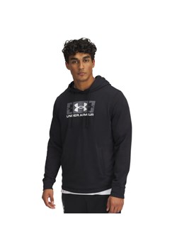 Męska bluza dresowa nierozpinana z kapturem Under Armour UA Rival Terry Logo Hood - czarna ze sklepu Sportstylestory.com w kategorii Bluzy męskie - zdjęcie 183665997