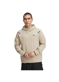 Męska bluza treningowa nierozpinana z kapturem Under Armour UA Unstoppable Flc Hd Eu - beżowa ze sklepu Sportstylestory.com w kategorii Bluzy męskie - zdjęcie 183666045
