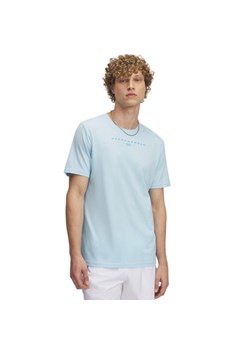 Męski t-shirt z nadrukiem Under Armour UA M Stacked Logo SS - niebieski ze sklepu Sportstylestory.com w kategorii T-shirty męskie - zdjęcie 183666135