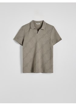Reserved - Strukturalne polo regular fit - beżowy ze sklepu Reserved w kategorii T-shirty męskie - zdjęcie 183667515