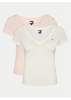 Tommy Jeans Komplet 2 t-shirtów DW0DW21367 Kolorowy Slim Fit ze sklepu MODIVO w kategorii Bluzki damskie - zdjęcie 183669395