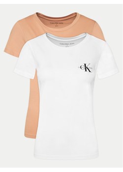 Calvin Klein Jeans Komplet 2 t-shirtów J20J219734 Kolorowy Slim Fit - id: 0000304655098 - marki Calvin Klein - 183669595 Calvin Klein Jeans Komplet 2 t-shirtów J20J219734 Kolorowy Slim Fit ze sklepu MODIVO w kategorii Bluzki damskie - zdjęcie 183669595