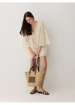 Reserved - Pleciona torebka shopper - kremowy ze sklepu Reserved w kategorii Torby letnie - zdjęcie 183671256
