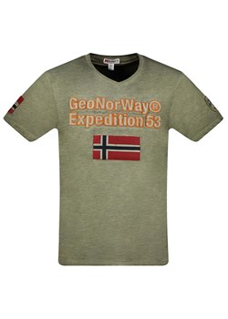 Geographical Norway Koszulka &quot;Jimdo&quot; w kolorze khaki ze sklepu Limango Polska w kategorii T-shirty męskie - zdjęcie 183675716