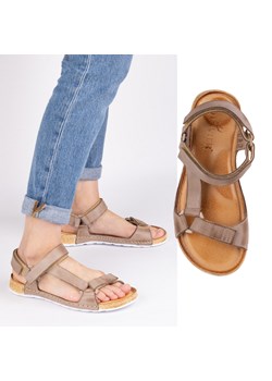 Sandały damskie barefoot-friendly Kallia skórzane beżowe ze sklepu butyolivier w kategorii Sandały damskie - zdjęcie 183677299