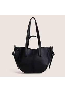 Skórzana mała torba shopper - Czarny ze sklepu Intimica.pl w kategorii Torby Shopper bag - zdjęcie 183677396