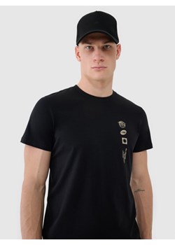 Męski t-shirt z nadrukiem 4F 4FRSS25TTSHM2689 - czarny ze sklepu Sportstylestory.com w kategorii T-shirty męskie - zdjęcie 183677475