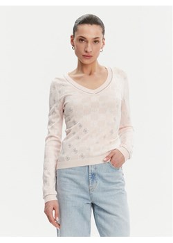 Guess Sweter W5GR07 Z3D60 Różowy Regular Fit ze sklepu MODIVO w kategorii Swetry damskie - zdjęcie 183678849