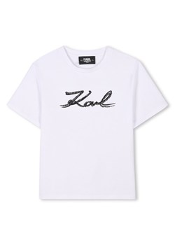 Karl Lagerfeld Kids T-Shirt Z30485 S Biały Regular Fit ze sklepu MODIVO w kategorii T-shirty chłopięce - zdjęcie 183678979