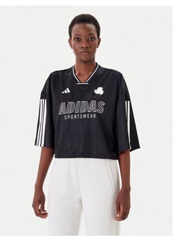 adidas T-Shirt Tiro Cut 3-Stripes JG4097 Czarny Oversize ze sklepu MODIVO w kategorii Bluzki damskie - zdjęcie 183679069