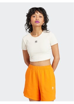 adidas T-Shirt Essentials IJ7804 Beżowy Slim Fit ze sklepu MODIVO w kategorii Bluzki damskie - zdjęcie 183683808