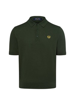 Fred Perry Męska koszulka polo Mężczyźni Bawełna jodłowy jednolity ze sklepu vangraaf w kategorii Swetry męskie - zdjęcie 183684549