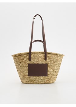 Reserved - Pleciona torebka shopper - kremowy ze sklepu Reserved w kategorii Torby letnie - zdjęcie 183684917