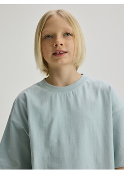 Reserved - Bawełniany t-shirt z nadrukiem - jasnoturkusowy ze sklepu Reserved w kategorii T-shirty chłopięce - zdjęcie 183685085