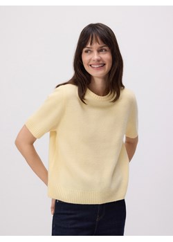 Reserved - Wełniany sweter z krótkimi rękawami - jasnożółty ze sklepu Reserved w kategorii Swetry damskie - zdjęcie 183687287