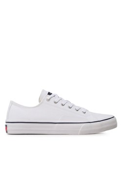 Tenisówki Tommy Jeans Skate Canvas Ess EM0EM01175 Biały ze sklepu eobuwie.pl w kategorii Trampki męskie - zdjęcie 183687705