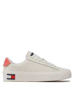 Sneakersy Tommy Jeans Tjw Leather Vulc. Flatform EN0EN02203 Écru ze sklepu eobuwie.pl w kategorii Buty sportowe damskie - zdjęcie 183687736