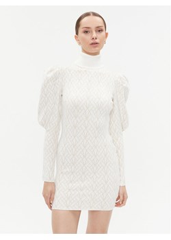 Elisabetta Franchi Sukienka dzianinowa AM-36M-37E2-V480 Écru Slim Fit ze sklepu MODIVO w kategorii Sukienki - zdjęcie 183689076