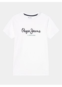Pepe Jeans T-Shirt New Art N PB503493 Biały Regular Fit ze sklepu MODIVO w kategorii T-shirty chłopięce - zdjęcie 183689359