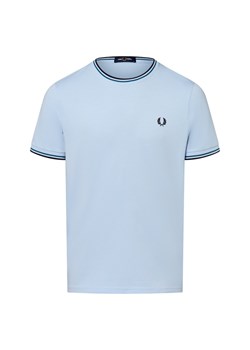 Fred Perry T-shirt męski Mężczyźni Bawełna jasnoniebieski jednolity ze sklepu vangraaf w kategorii T-shirty męskie - zdjęcie 183691526