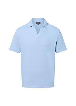 Nils Sundström Męska koszulka polo Mężczyźni Bawełna jasnoniebieski wypukły wzór tkaniny ze sklepu vangraaf w kategorii T-shirty męskie - zdjęcie 183691567