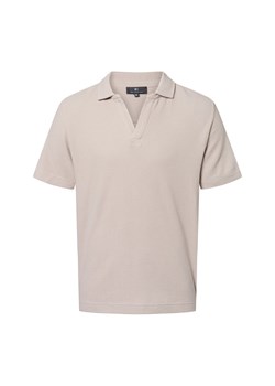 Nils Sundström Męska koszulka polo Mężczyźni Bawełna beżowy wypukły wzór tkaniny ze sklepu vangraaf w kategorii T-shirty męskie - zdjęcie 183691568